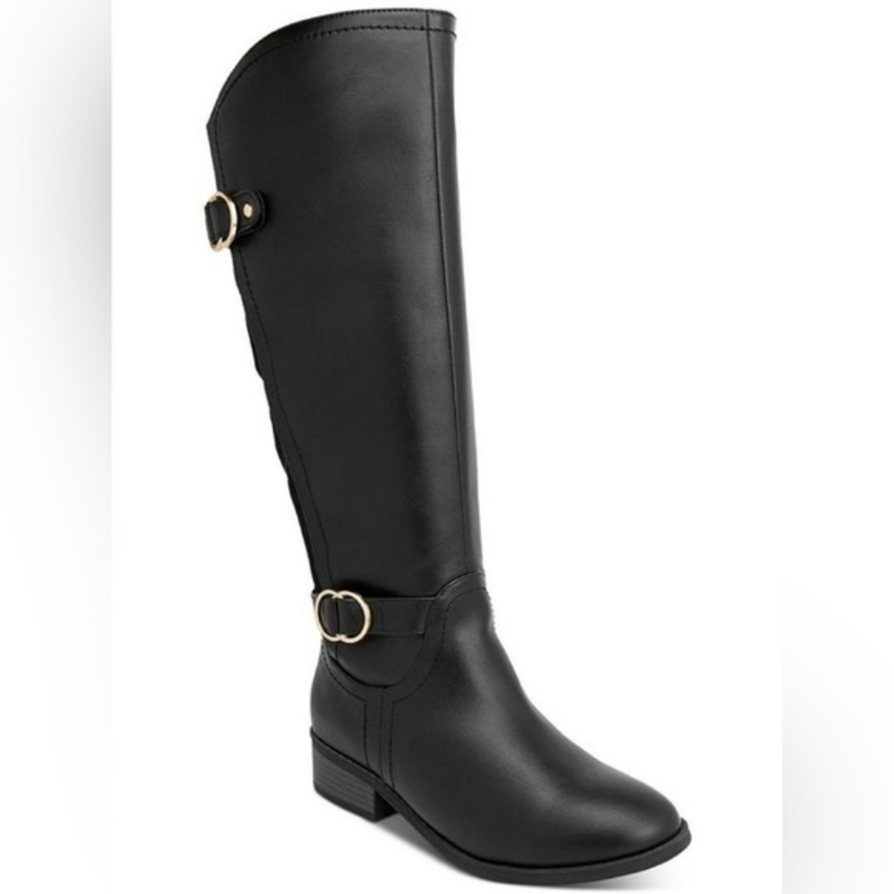 Karen Scott Womens Leandraa Faux Leather Knee-High Boots
